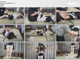 象人工作室_女仆装白丝小0驷马捆绑 最后绑到十字架上