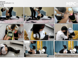 嗷大喵工作室_紧缚折磨 海老缚放置地上 日式紧缚 极限紧缚驷马拉紧吊起再贴上电极