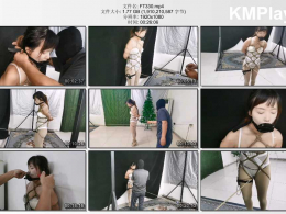 HD飞天原创_悦儿10公分y具口塞凌形缚，14公分高跟艰难行走，电击股绳，最终经不起长时间