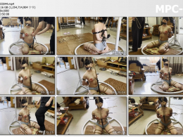 缚予原创_线下真实调教之超漂亮m阿然背拷水桶乳夹 胸抽红肿调教