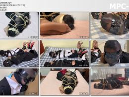 云雀工作室_恶魔酒店 下集 柳杨诺米惨遭头首相对连缚，胶带驷马捆绑逃脱失败