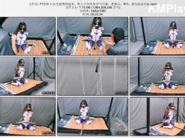 HD飞天原创_小女生被禁固起来，带上口夹外加空气口塞，把鼻勾，R夹，G勾高高吊起