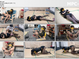 涵涵特辑_模特遇险 拘束到椅子上 玩具戏弄 戴着口枷再塞着丝袜 口水直接把丝袜