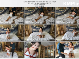 随心原创_林夕 白裙红绳 蟹缚 膝盖走 口水