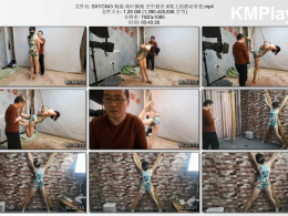 随心原创_杨蕊 荷叶旗袍 空中悬吊 X架上的震动享受