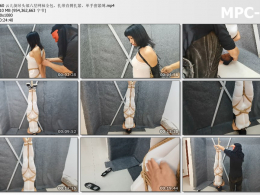 HD飞天原创_云儿倒吊头部六层网袜全包 扎带直臂扎紧 单手套紧缚