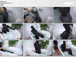 闪闪工作室_重责水刑！双层丝袜和紧身头套覆盖淋水浸水 每一下呼吸都带着水分子的震动