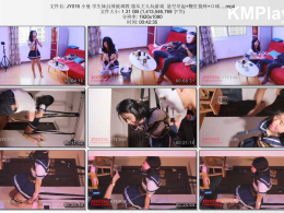 金鹰绳艺_小曼 学生妹自缚被调教 服从主人玩游戏  悬空吊起 鞭打挠痒 口球…